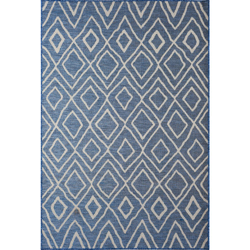 Oliver Handmade Flatweave Navy/White Indoor/Outdoor Rug